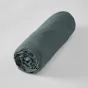Drap housse 140 x 190 cm en  lin lavé Soline Gris foncé