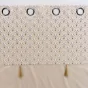 Rideau Tamisant Rafina doré - 140 x 240 cm, Coton avec Pompons