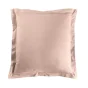 Taie d'oreiller 63 x 63 cm uni 57 fils lina  +point bourdon Rose