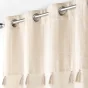 Lot de 2 Rideaux a oeillets 140 x 240 cm coton + haut métallisé Izigold
