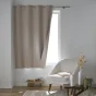 Rideau a oeillets 135 x 180 cm 100% occultant/chambray uni Occultiss Beige
