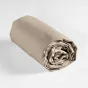Lot de 2 draps housse king size 180 x 200 cm coton 57 fils Beige