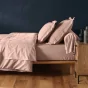 Drap housse 2 personnes 140 x 190 cm uni 57 fils lina Rose