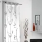 Panneau a oeillets 140 x 240 cm voile imprime transfert looping Blanc/Noir