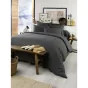 Pack 4 pcs housse de couette 240 x 220 cm  en flanelle de coton Candice Anthracite