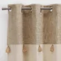 Lot de 2 Rideaux a oeillets 140 x 240 cm polycoton + haut métallisé Sultan Or