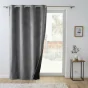 Rideau isolant thermique a oeillets 140 x 260 cm isolant/velours relief Polarchic Anthracite