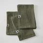 Lot de 3 serviettes lin lavé 40 x 40 cm soline thym Kaki