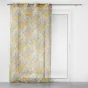Voilage a oeillets 140 x 240 cm voile sable imprimé  Isibelle Jaune