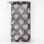 Panneau a oeillets 140 x 280 cm voile sable imprime velvet flower Noir