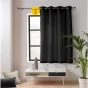 Lot de 2 rideaux petite hauteur 135 x 180 cm coton/polyester recyclé Twily Noir