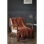 Plaid 130x160 cm en coton texturé Sixtine – Terracotta