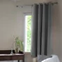 Lot de 2 Rideaux occultant luxe spécial petites fenêtres 140 x 180 cm Obscure Anthracite