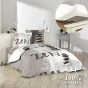 Pack housse de couette 220x240 cm Galets + drap housse 140x190 Blanc