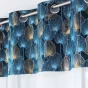 Lot de 2 Voilages 140 x 240 cm voile sablé + haut velours Clairine Bleu