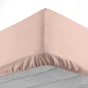 Drap housse 2 personnes 140 x 190 cm uni 57 fils lina Rose