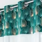 Voilage a oeillets 140 x 240 cm voile sablé + haut velours Clairine Emeraude