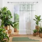 Panneau a passants 140 x 280 cm voile sable+top imprime+pompon milagreen Blanc