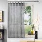 Lot de 2 Voilages à anneaux 140 x 240 cm voile tissé Linka Anthracite