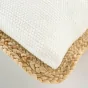 Coussin déhousssable passepoil 30 x 50 cm polycoton +jute Akina Naturel