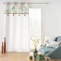 Rideau tamisant a œillets 140 x 240 cm poly coton + Pompons Dilaris