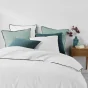 Housse de couette 240 x 220 cm coton lavé 57 fils Linette Blanc