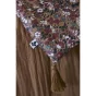 Bout de lit 90 x 200 cm double gaze de coton imprimée capucine Camel