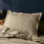 Taie d'oreiller 50 x 70 cm uni 57 fils lina  +point bourdon Sable