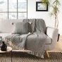 Coussin dehous. compr. pompons 40 x 40 cm coton tisse junon Sans