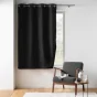 Rideau a oeillets 135 x 180 cm isolant thermique microfibre Micropolar Noir
