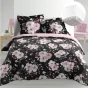 Pack Housse de couette 220x240 cm Percale luxe Flower blanc + drap housse 140x190 Blanc