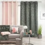 Lot de 2 Rideaux 140 x 260 cm imprimé métallisé Artyline Kaki /argent