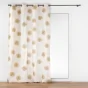 Rideau a oeillets 140 x 240 cm polycoton imprime metallise lotus Ocre