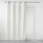 Lot de 2 Rideaux tamisant à oeillets 140 x 260 cm velours relief Velouriane Blanc