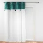 Voilage a oeillets 140 x 240 cm voile sablé + haut velours Evie Bleu
