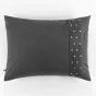 Taie d'oreille brodée 100% coton luxe 57 fils 50 x 70 cm Agathe Anthracite