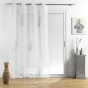 Voilage sablé  140 x 240 cm brodé metallisé Palmeor Argent