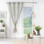 Voilage a oeillets 140 x 240 cm voile double sable duetto Gris/blanc