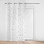 Lot de 2 Voilages a oeillets 140 x 240 cm voile sablé  imprimé metallisé Edelia Argent