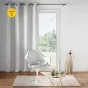 Lot de 2 Rideaux à Oeillets (140 x 260 cm) ECLAT Blanc, Occultant Imprimé Métallisé