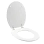 Abattant wc charnieres metal 37.5 x 46 cm mdf effet bois strata Blanc