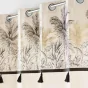 Rideau a oeillets 140 x 240 cm  polycoton + pompons  Papaya