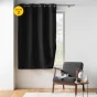 Lot de 2 Rideaux petite hauteur 135 x 180 cm isolant thermique microfibre Micropolar Noir