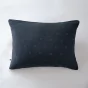 Taie d'oreiller brodée en gaze de coton 50 x 70 cm Gaïa Boho Bleu marine