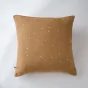 Taie d'oreiller gaze de coton brodée fil or 60 x 60 cm Gaia Chic Camel