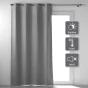 Rideau a oeillets 135 x 260 cm 100% occultant thermique uni occultissime Gris
