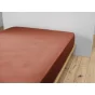 Drap Housse Double Gaze de Coton Terracotta – 200 x 200 cm – Bonnet 30 cm