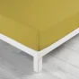 Drap housse 2 personnes 140 x 190 x 30 cm Linette coton lavé  57 fils Jaune
