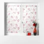 Paire droite passe tringle 2 x 60 x 120 cm voile sable brode hoops Rouge