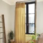 Rideau ajustable + 8 anneaux pince gaze de coton 140 x 300 cm safran Jaune